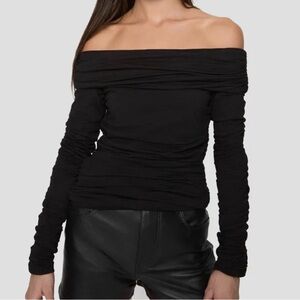Rebecca Minkoff Black Off-Shoulder Blouse
